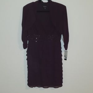 ITY & CHIFFON  BEADED WAIST JACKET AND DRESS